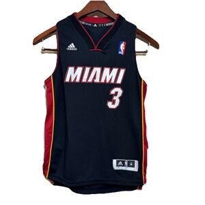 Miami Heat Dwayne Wade #3 Jersey Youth Size Medium Adidas Basketball Athletic